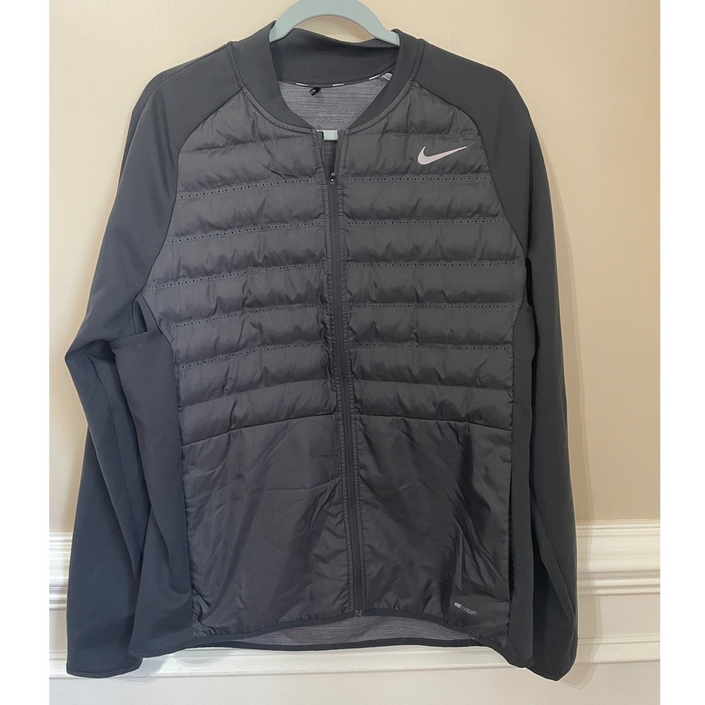 Nike Golf Aeroloft Hyperadapt Jacket Mens Size L Black Full Zip 685261-010